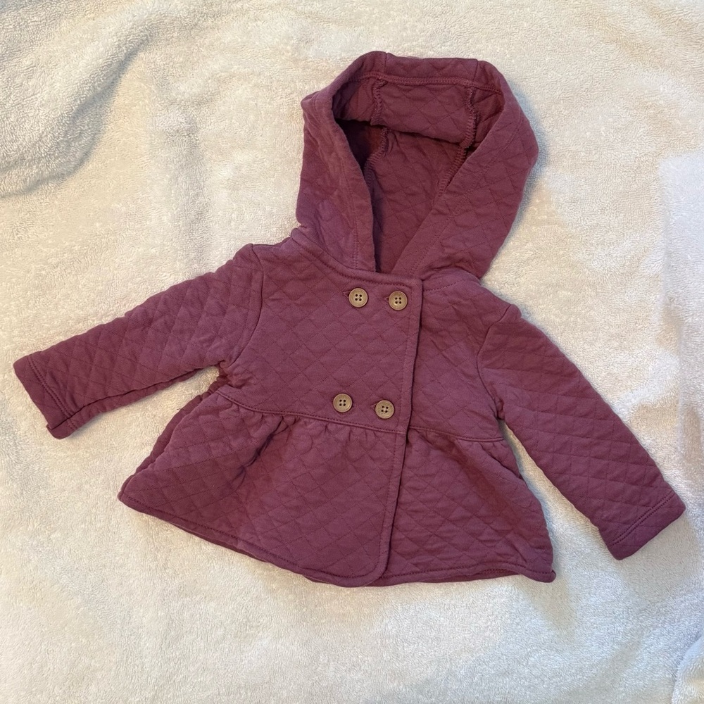 Carters Baby Girl Quilted Hooded Skirted Jacket Purple